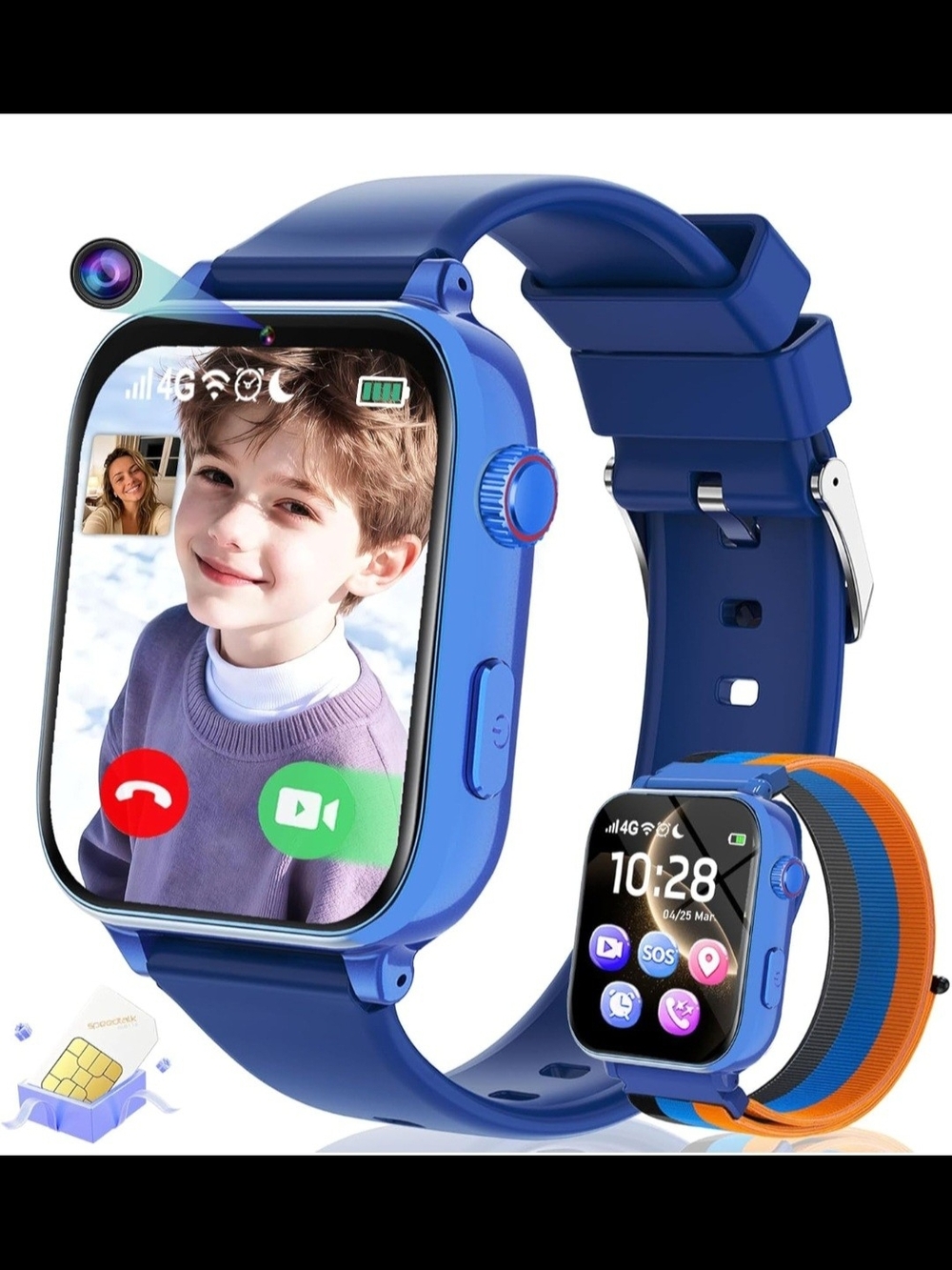 Kids Smart Watch for Boys Girls, 4G Smartwatch Phone for Children with GPS, Call